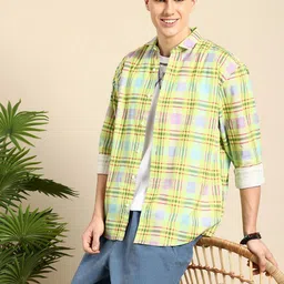 Mast & Harbour Checked Relaxed Fit Casual Shirt-picture-2