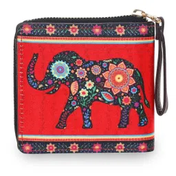 Sabhyata Elephant Multicolor Printed Small Bi-Fold Wallet for Women image 3