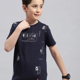 Monte Carlo Kids Navy Printed T-Shirt-image-20