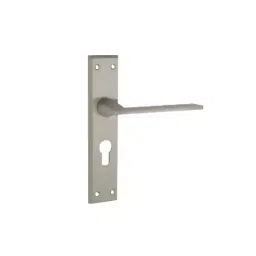 Godrej 240 mm Zinc Alloy Satin Steel Finish Door Handle with Lock Set 7558-image-36
