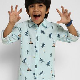 Somersault Boys Opaque Printed Party Shirt-image-7