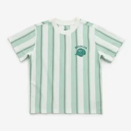 HOP Kids by Westside Green Striped Printed Cotton T-Shirt-image-19