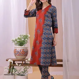 KALINI Women Printed Straight Kurta Set-34