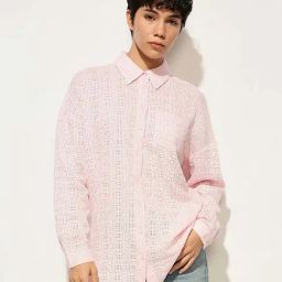 Only Pink Textured Shirt-image-32