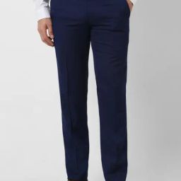 Peter England Navy Slim Fit Trousers-picture-34