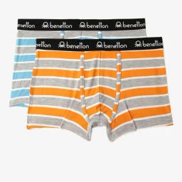 United Colors of Benetton Multi Regular Fit Striped Trunks - Pack of 2-image-93