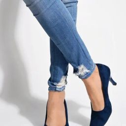 Shoetopia Kids Navy Stiletto Pumps-image-4