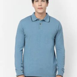 Kalt Men Full Sleeves Polo Collar Cotton T-Shirt-image-38