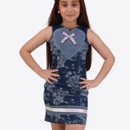 Cutecumber Girls Blue Floral Regular Fit Casual Dress-image-67