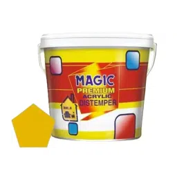 Magic Paints 10 Kg Passion Yellow Matte Finish Acrylic Distemper Paint, 1101-picture-25