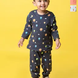 Orange Sugar Unisex Kids Printed T-shirt with Pyjamas-56