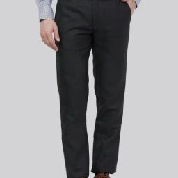 Raymond Grey Slim Fit Checks Trousers-image-96