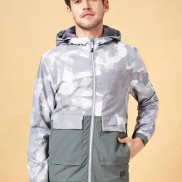 Urban Ranger By Pantaloons Grey Cotton Regular Fit Printed Hooded Jacket-picture-15
