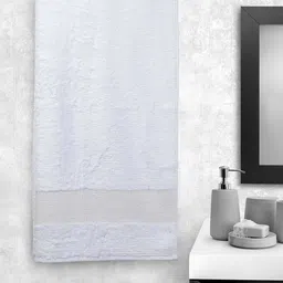 Portico New York Unisex Off-White Solid 600 GSM Mia Foil Bath Towel-image-70