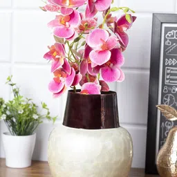 MARKET99 Off White & Brown Iron Flower Vase-image-47