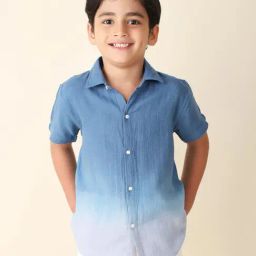 Fabindia Kids Blue Ombre Shirt-image-32