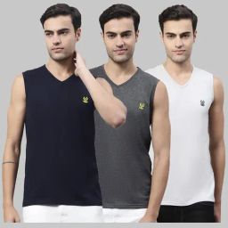 Vimal Jonney Multicolor Regular Fit Sleeveless Lounge T-Shirt - Pack of 3-image-92