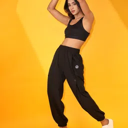 CHKOKKO Women Regular-Fit Mid-Rise Joggers-image-86