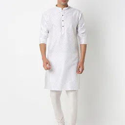 BELLAZO Men Ethnic Motifs Printed Chikankari Indie Prints Kurta-image-5