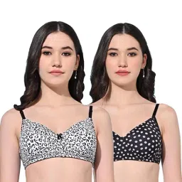 FIMS Black Printed Bras - Pack Of 2-image-91