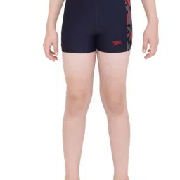 Speedo Kids Hyper Boom Panel Navy & Red Printed Shorts-image-1