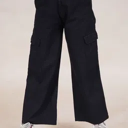 KiddoPanti Girls Mid-rise Straight Fit Pure Cotton Cargo Pant-image-76