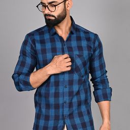 FUBAR Slim Fit Tartan Checked Casual Shirt-image-39