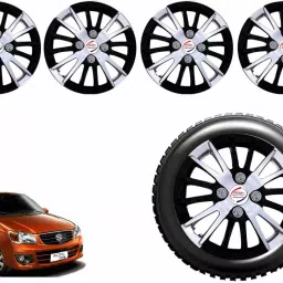 Auto Pearl CSDC05 R13 33.02 cm (13 Inch) PPress Type Wheel Hubcap with Retention Ring Glossy White Black Wheel Cover for Maruti Alto K10 LXI CNG (Set of 4)-image-72