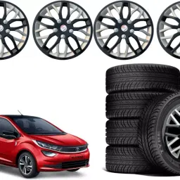 Auto Pearl ViBS02 R14 35.56 cm (14 Inch) PPress Type Wheel Hubcap with Retention Ring Glossy Black Red Strip Wheel Cover for Tata Altroz XE Petrol (Set of 4)-image-72