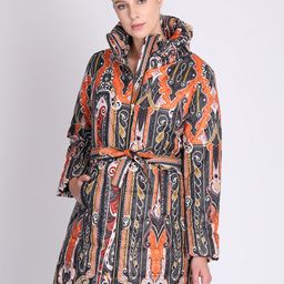NIZA Women Orange & Blue Printed Padded Jacket-image-42