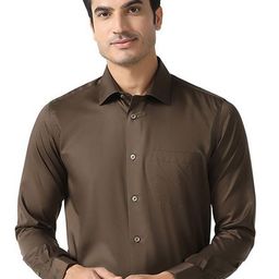 Blackberrys Men India Slim Fit Solid Spread Collar Pure Cotton Formal Shirt-image-97
