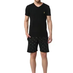 Vimal Jonney Black Cotton Regular Fit Printed Nightwear Set-picture-38
