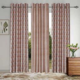 Hosta Homes Brown Polyester Long Door Curtains-10