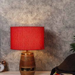 Grated Ginger Red Solid Tribal Bedside Lamp-33