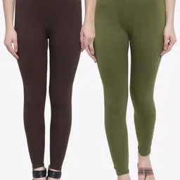 TAG 7 Women Pack Of 2 Solid Ankle-Length Leggings-image-55