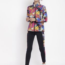 CHKOKKO Women Pink & Black Track Suit-image-9