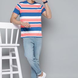 Mast & Harbour Striped Regular Fit T-shirt-image-38