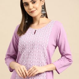 Anouk Floral Embroidered Thread Work Kurta-picture-58