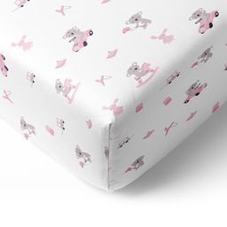 The White Cradle Pure Organic Cotton Fitted Cot Sheet Koala Print - Pink-image-85