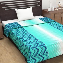 Divine Casa Microfiber Polyester Reversible 120 GSM Single Bed AC Dohar Floral Print - Black Yellow-23
