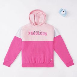Ed-a-Mamma Sustainable Cotton Full Sleeves Hoodie Colour Block - Light Pink-picture-13