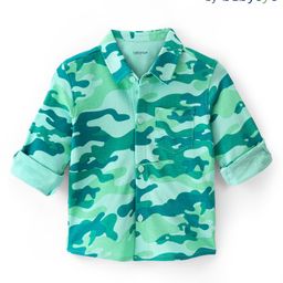Babyoye 100% Cotton Full Sleeves Shirt Camouflage Print - Green-image-19