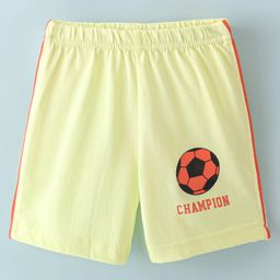 Tango Single Jersey Knit Knee Length Shorts Ball Print - Yellow-picture-18