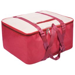Kuber Industries Underbed Storage BagRexine Blanket CoverLightweight Storage BagFoldable Razai BagZipper Storage Bag For Clothes with HandleSmall,Maroon & Brown,-image-27