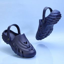 Priaansha Kids Wave Designed Slingback  Clogs - Navy Blue-image-52