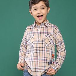 Tales & Stories Full Sleeves Checked Shirt - Beige-image-45