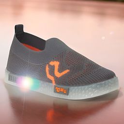 Lil Lollipop Mesh Detailed Slip On LED Shoes - Grey-picture-48