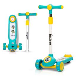 Baybee Rolo Kick Scooter for Kids, 3 Wheel Kids Scooter with 3 Height Adjustable Handle, Music & Rear Brake, Skate Scooter with PU LED Wheels, Runner Scooter for Kids (Green)-20