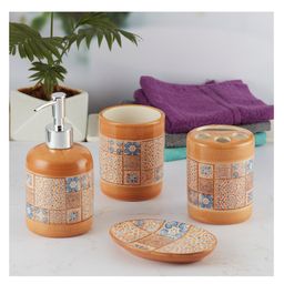 Ceramic Bathroom Accessories Set of 4 with Soap Dispenser (9862)-250 ml-picture-13