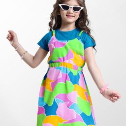 Ollington St. Cotton Sleeveless Printed Dress & Half Sleeves Inner Tee - Multicolor-picture-22